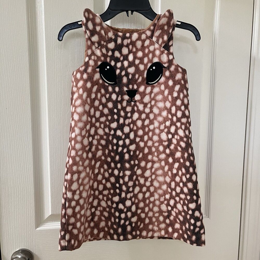 H&M Spotted Deer Fawn Dress Girls Size 6-7 years